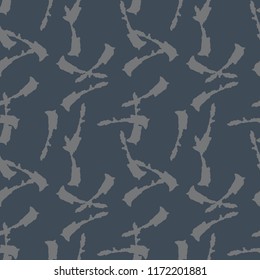 UFO military camouflage seamless pattern in navy blue and grey colors. Seamless repeat camo pattern, dark urban camoflauge, background, paintball or strikeball print