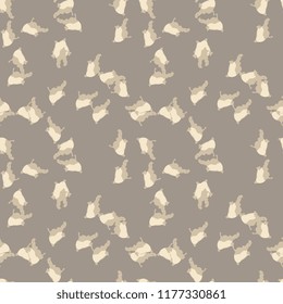 UFO military camouflage seamless pattern in different shades of beige and brown colors. Seamless repeat dirt camo pattern, mud urban camoflauge, background, paintball or strikeball print