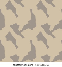 UFO military camouflage seamless pattern in different shades of beige and brown colors. Seamless repeat desert camo pattern, sand urban camoflauge, background, paintball or strikeball print