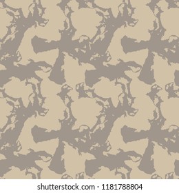 UFO military camouflage seamless pattern in different shades of beige and brown colors. Seamless repeat desert camo pattern, sand urban camoflauge, background, paintball or strikeball print