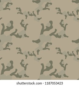 UFO military camouflage seamless pattern in different shades of beige and green colors. Seamless repeat forest or desert camo pattern, urban camoflauge, background, paintball or strikeball print