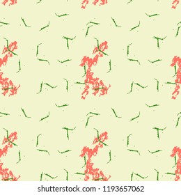UFO military camouflage seamless pattern in yellow, red and different shades of green colors. Seamless repeat camo pattern, glamour urban camoflauge, background, paintball or strikeball print