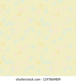 UFO military camouflage seamless pattern in light blue, yellow and pink colors. Seamless repeat camo pattern, glamour urban light camoflauge, background, paintball or strikeball print