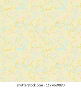 UFO military camouflage seamless pattern in light blue, yellow and pink colors. Seamless repeat camo pattern, glamour urban light camoflauge, background, paintball or strikeball print