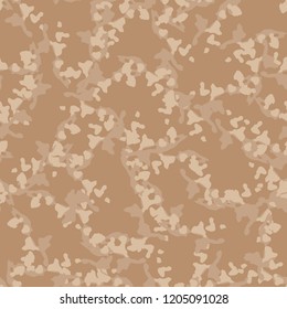 UFO military camouflage seamless pattern in different shades of beige and brown colors. Seamless repeat camo pattern, desert or urban camoflauge, background, sand paintball or strikeball print