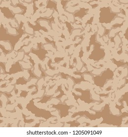 UFO military camouflage seamless pattern in different shades of beige and brown colors. Seamless repeat camo pattern, desert or urban camoflauge, background, sand paintball or strikeball print