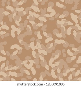UFO military camouflage seamless pattern in different shades of beige and brown colors. Seamless repeat camo pattern, desert or urban camoflauge, background, sand paintball or strikeball print