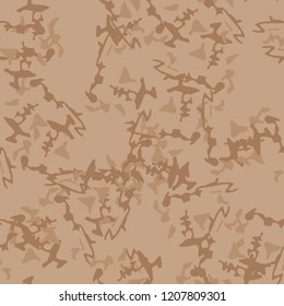 UFO military camouflage seamless pattern in different shades of beige and brown colors. Seamless repeat camo pattern, desert or urban camoflauge, background, sand paintball or strikeball print