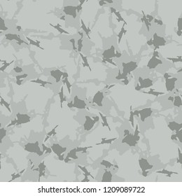 UFO military camouflage seamless pattern in different shades of grey color. Seamless repeat winter camo pattern, snow urban camoflauge, background, concrete paintball or strikeball print