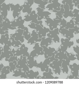 UFO military camouflage seamless pattern in different shades of grey color. Seamless repeat winter camo pattern, snow urban camoflauge, background, concrete paintball or strikeball print