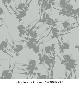 UFO military camouflage seamless pattern in different shades of grey color. Seamless repeat winter camo pattern, snow urban camoflauge, background, concrete paintball or strikeball print