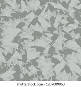 UFO military camouflage seamless pattern in different shades of grey color. Seamless repeat winter camo pattern, snow urban camoflauge, background, concrete paintball or strikeball print