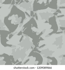 UFO military camouflage seamless pattern in different shades of grey color. Seamless repeat winter camo pattern, snow urban camoflauge, background, concrete paintball or strikeball print
