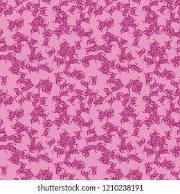 UFO military camouflage seamless pattern in different shades of pink color. Seamless repeat glamour camo pattern, fashion urban camoflauge, background, rose paintball or strikeball print