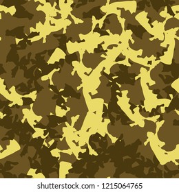UFO military camouflage seamless pattern in different shades of green and yellow colors. Seamless repeat camo pattern, marsh or urban camoflauge, swamp background, paintball or strikeball print