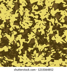UFO military camouflage seamless pattern in different shades of green and yellow colors. Seamless repeat camo pattern, marsh or urban camoflauge, swamp background, paintball or strikeball print