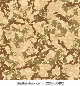 UFO military camouflage seamless pattern in different shades of beige, brown and green colors. Seamless repeat camo pattern, field or desert camoflauge, background, paintball or strikeball print