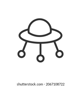 UFO minimal line icon. Web stroke symbol design. UFO sign isolated on a white background. Premium line icon.