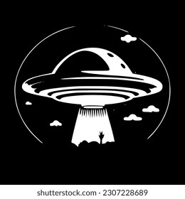 UFO | Minimalist and Simple Silhouette - Vector illustration