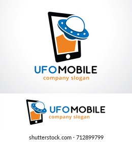 UFO Mobile Logo Template Design Vector, Emblem, Design Concept, Creative Symbol, Icon