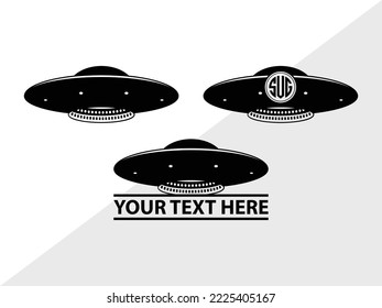 UFO Monogram Printable Vector Illustration svg