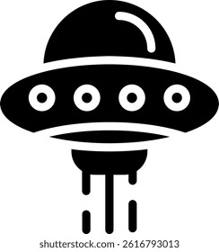 UFO Mystery Glyph Vector Icon Design