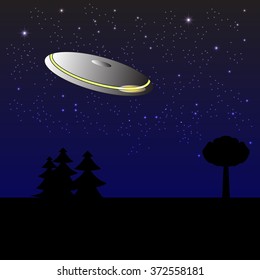 UFO in night sky