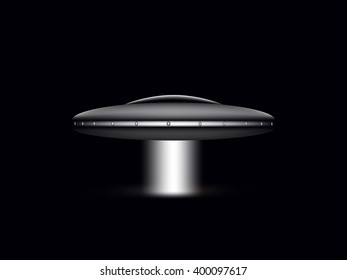 UFO on a black background