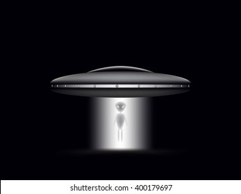 UFO on a black background