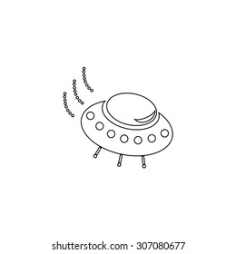 Ufo Outline Black Simple Vector Pictogram Stock Vector (Royalty Free ...