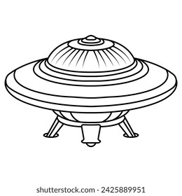 ufo outline drawing coloring book page