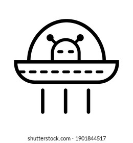 UFO outline graphic vector set in different styles isolated on a white background.