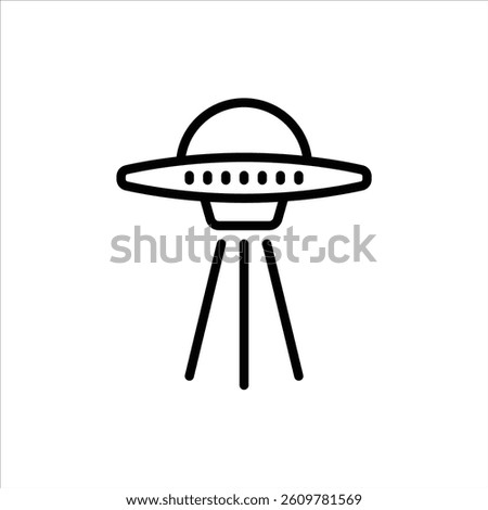ufo outline icon. ufo black line illustration.