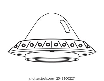 Ícone de Estrutura de Tópicos UFO. Logotipo de Arte da Linha UFO. Ilustração de vetor. Isolado no fundo branco.