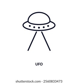 ufo outline icon.  Thin line icon from education collection. Editable vector isolated on white background