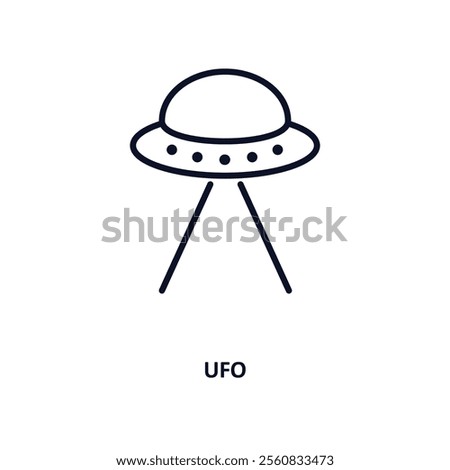 ufo outline icon.  Thin line icon from education collection. Editable vector isolated on white background