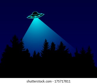 UFO over the forest