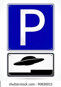 UFO parking sign