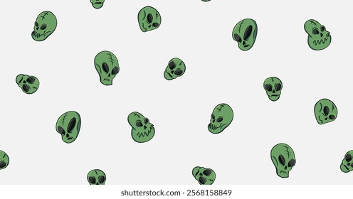 UFO pattern on light background flat style