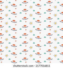 UFO pattern vector cute background pattern