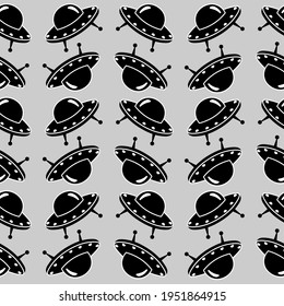 Ufo pattern vector. Galaxy illustration.