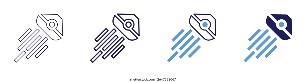 Ufo phenomenon icon in 4 different styles. Thin Line, Line, Bold Line, Duotone. Duotone style. Editable stroke.