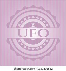 UFO pink emblem. Vintage.