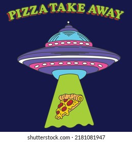 UFO PIZZA TAKE AWAYS VECTOR