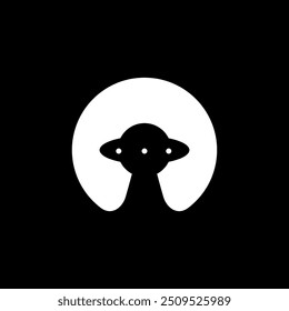 ufo plan futuristic concept logo design vector flat