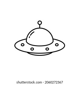 ufo plane icon symbol with outline style