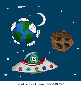 UFO and planets
