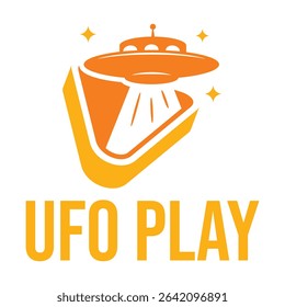 ufo play flat minimalist logo design