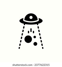 ufo, pull, alien abduction black icon, isolated icon in light background, perfect for website, blog, logo, graphic design, social media, UI, mobile app