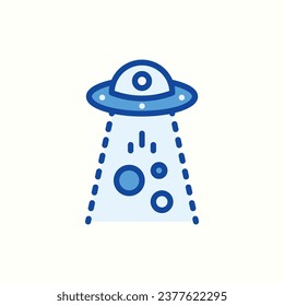 ufo, pull, alien abduction blue icon, isolated icon in light background, perfect for website, blog, logo, graphic design, social media, UI, mobile app